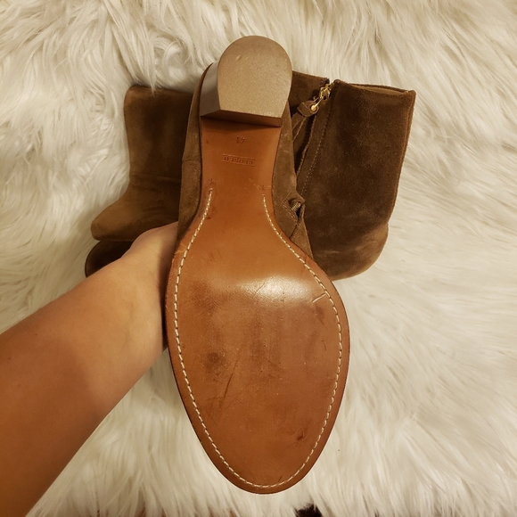 Closed Suede Booties brown size 41 ankle height Leather - Picture 5 of 9